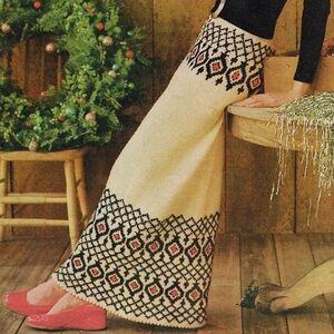 Hand Knit by Patricia Vintage Woman's Knitting Pattern - Banded Maxi Skirt - 60